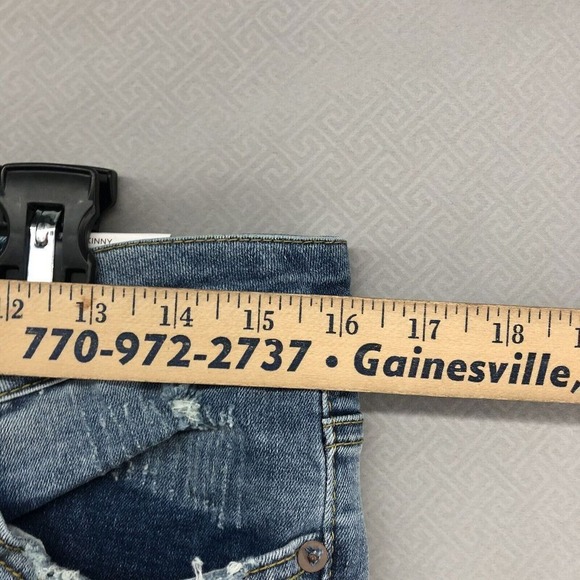 New Mens Rue21 Jean‎ Size 32/36 (32/32) Premium Stacked Skinny Patch Distressed - Picture 8 of 12